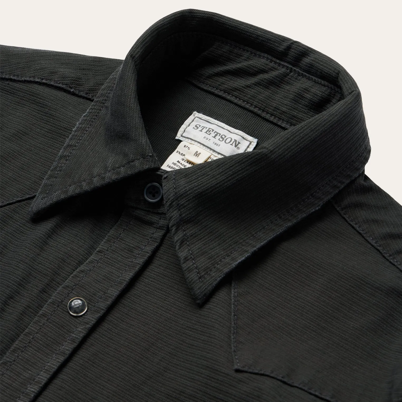 Charcoal Corded Denim Shirt -STETSON