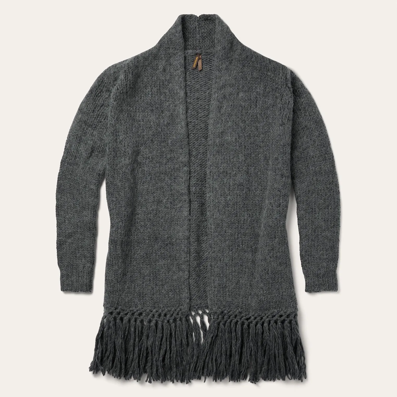 Charcoal Fringed Cardigan -STETSON
