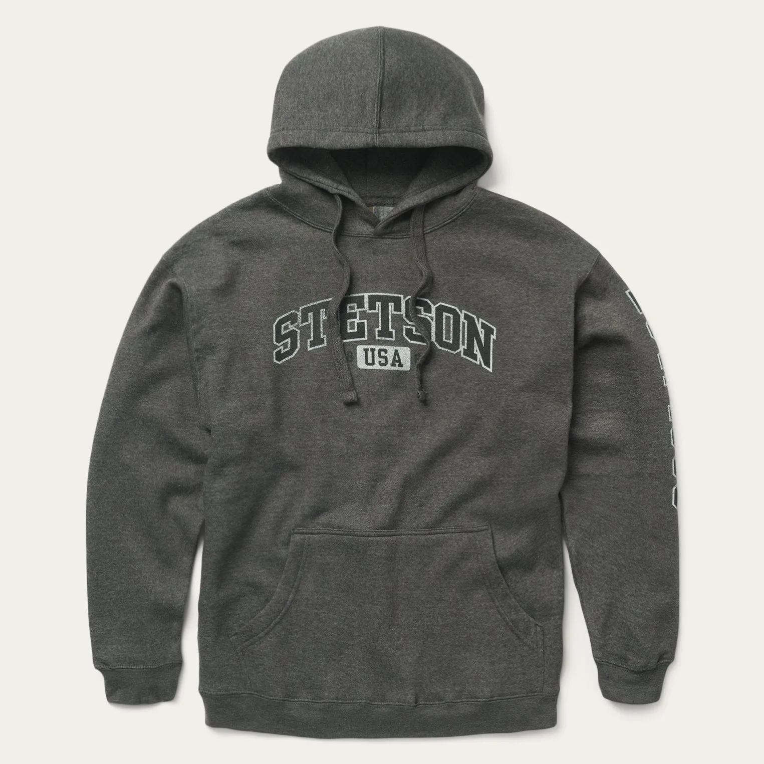 Charcoal Heather Fleece Hooded Sweatshirt -STETSON