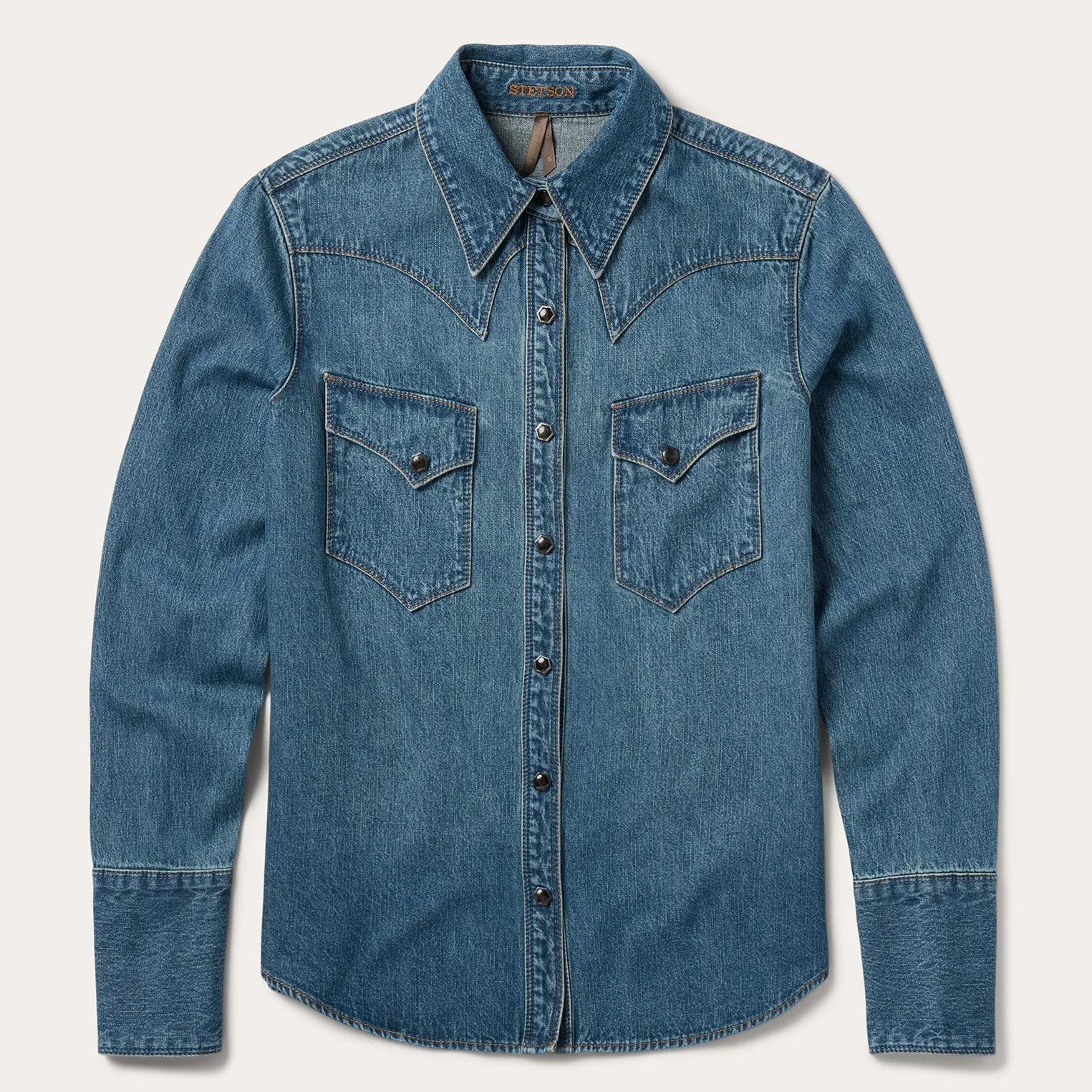 Chocolate Snap Western Denim Shirt -STETSON