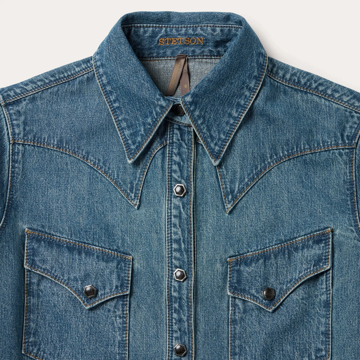 Chocolate Snap Western Denim Shirt -STETSON