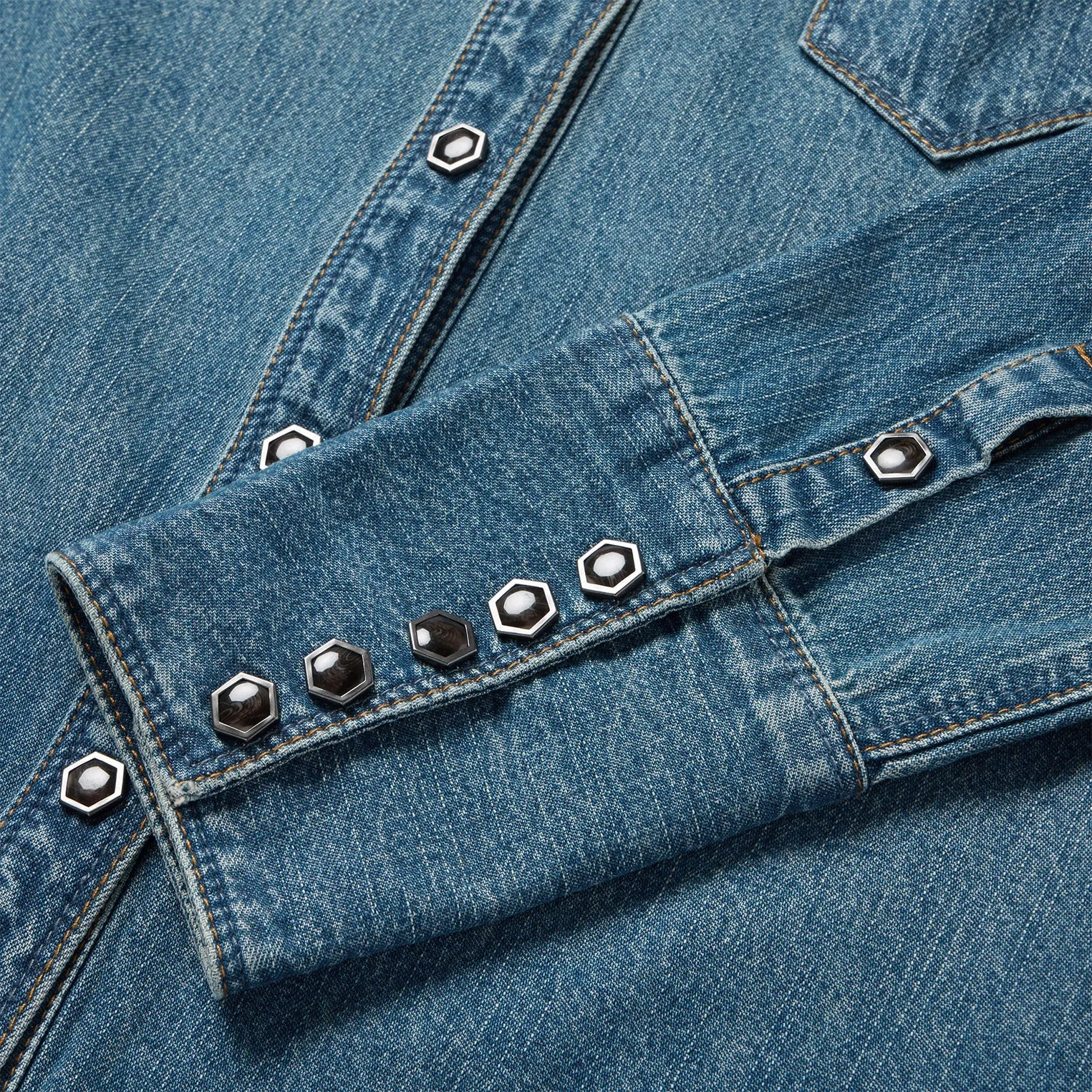 Chocolate Snap Western Denim Shirt -STETSON
