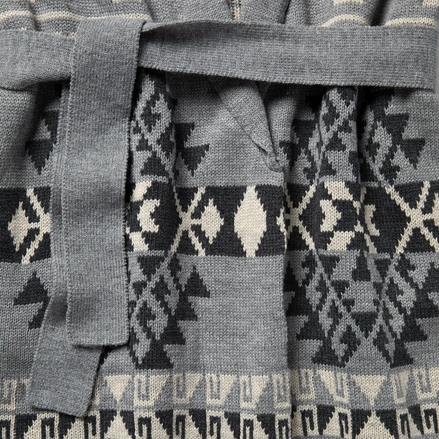 Chunky Knit Tie Sweater in Grey -STETSON