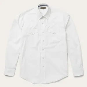 Classic Solid Snap Poplin Shirt In Optic White -STETSON