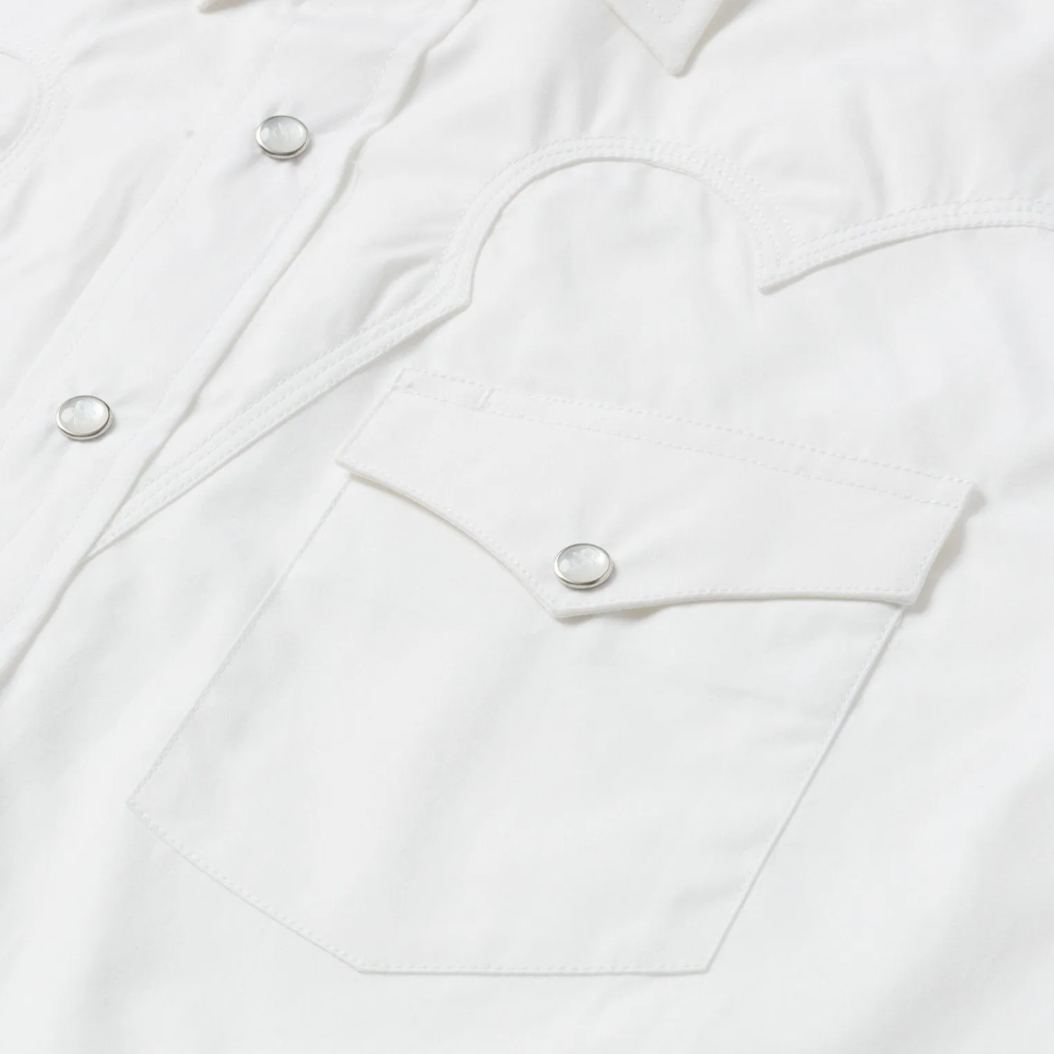 Classic Solid Snap Poplin Shirt In Optic White -STETSON