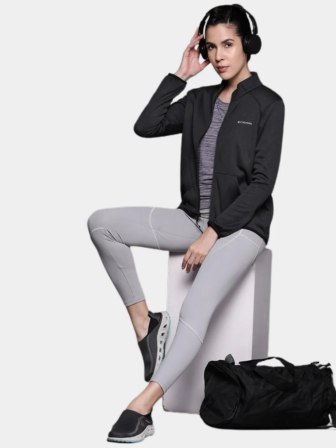 Columbia Women Black Col Hike Tech Fleece Jacket