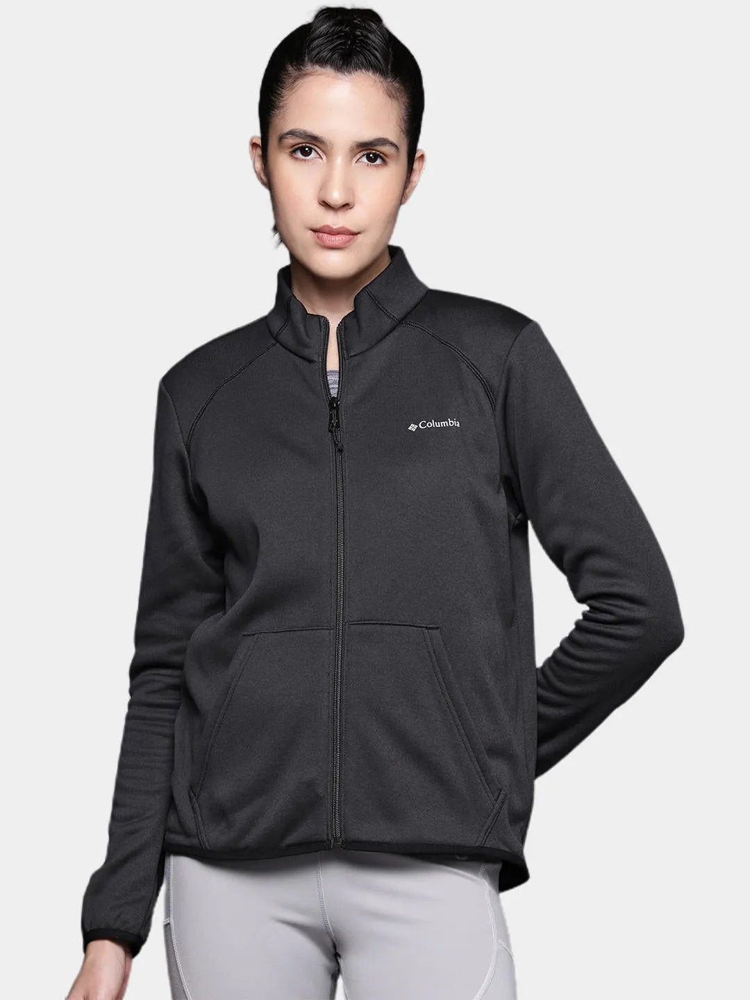 Columbia Women Black Col Hike Tech Fleece Jacket