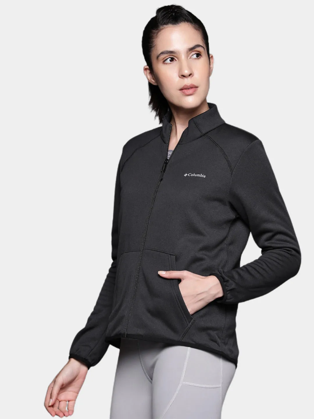 Columbia Women Black Col Hike Tech Fleece Jacket