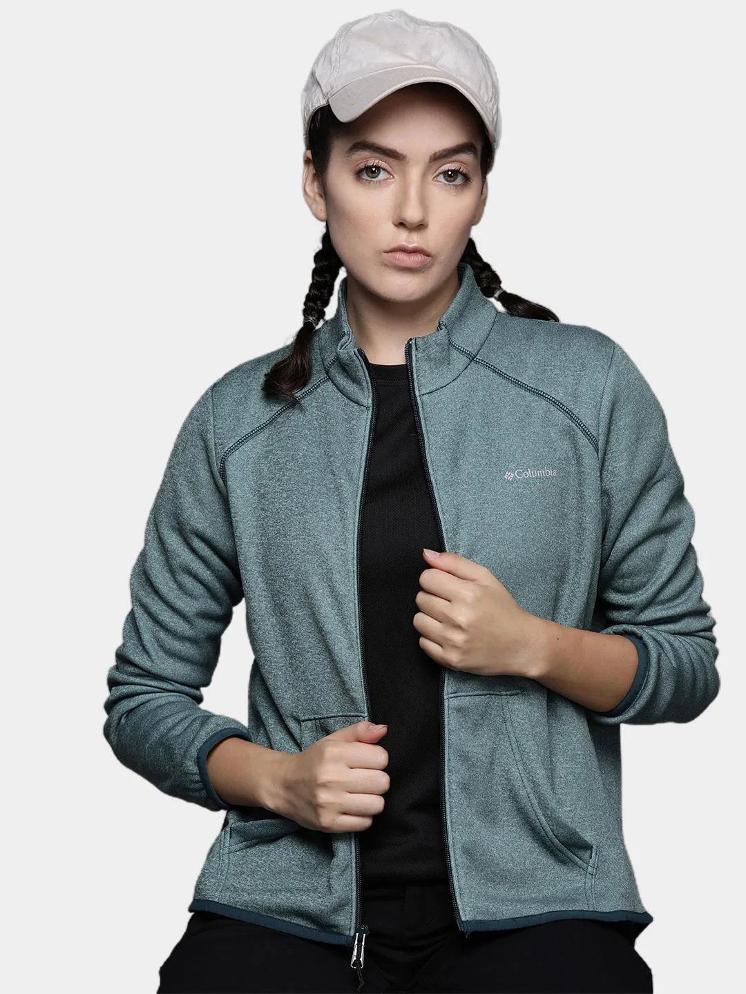 Columbia Women Green Col Hike Tech Fleece Jacket
