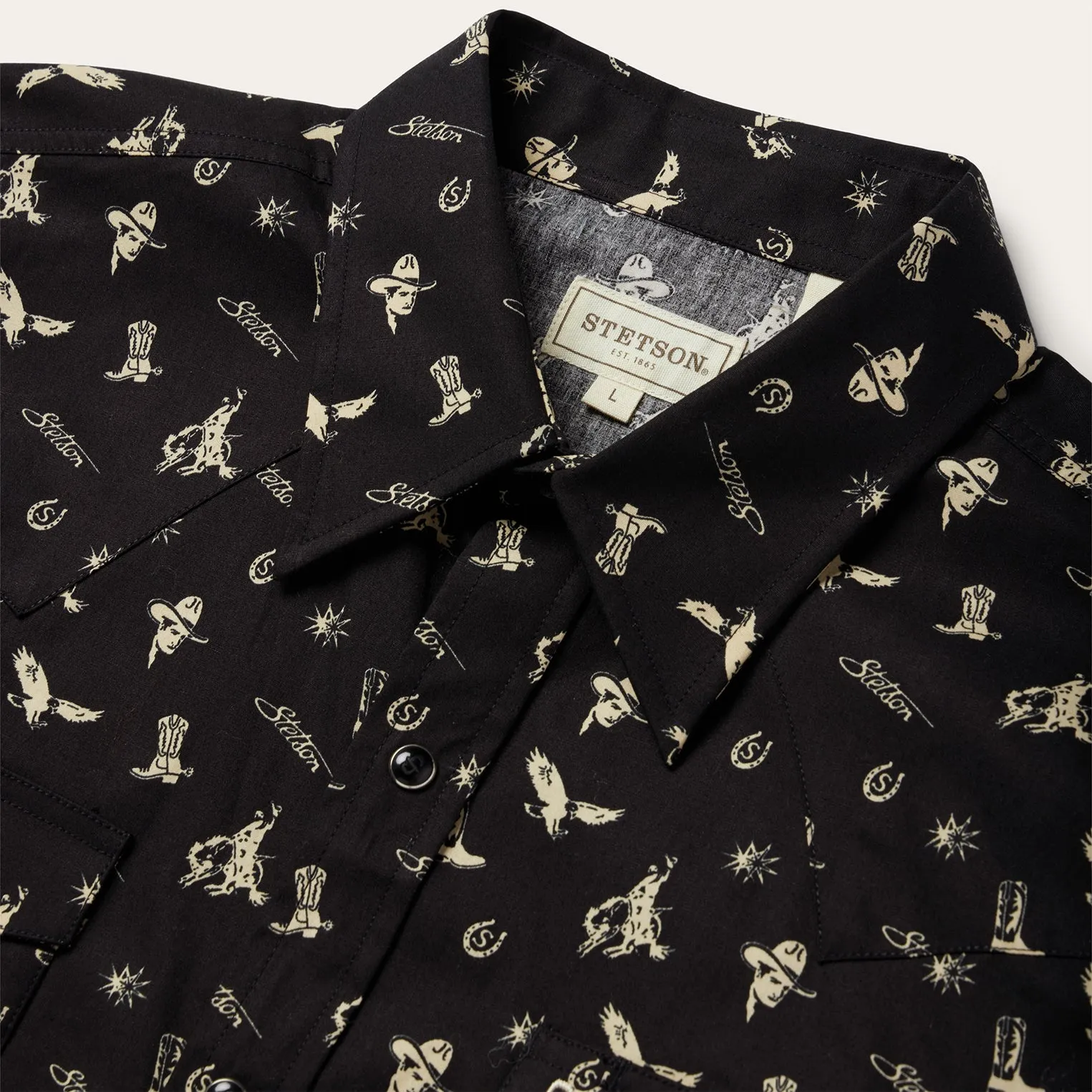 Conversation Print Western Shirt -STETSON