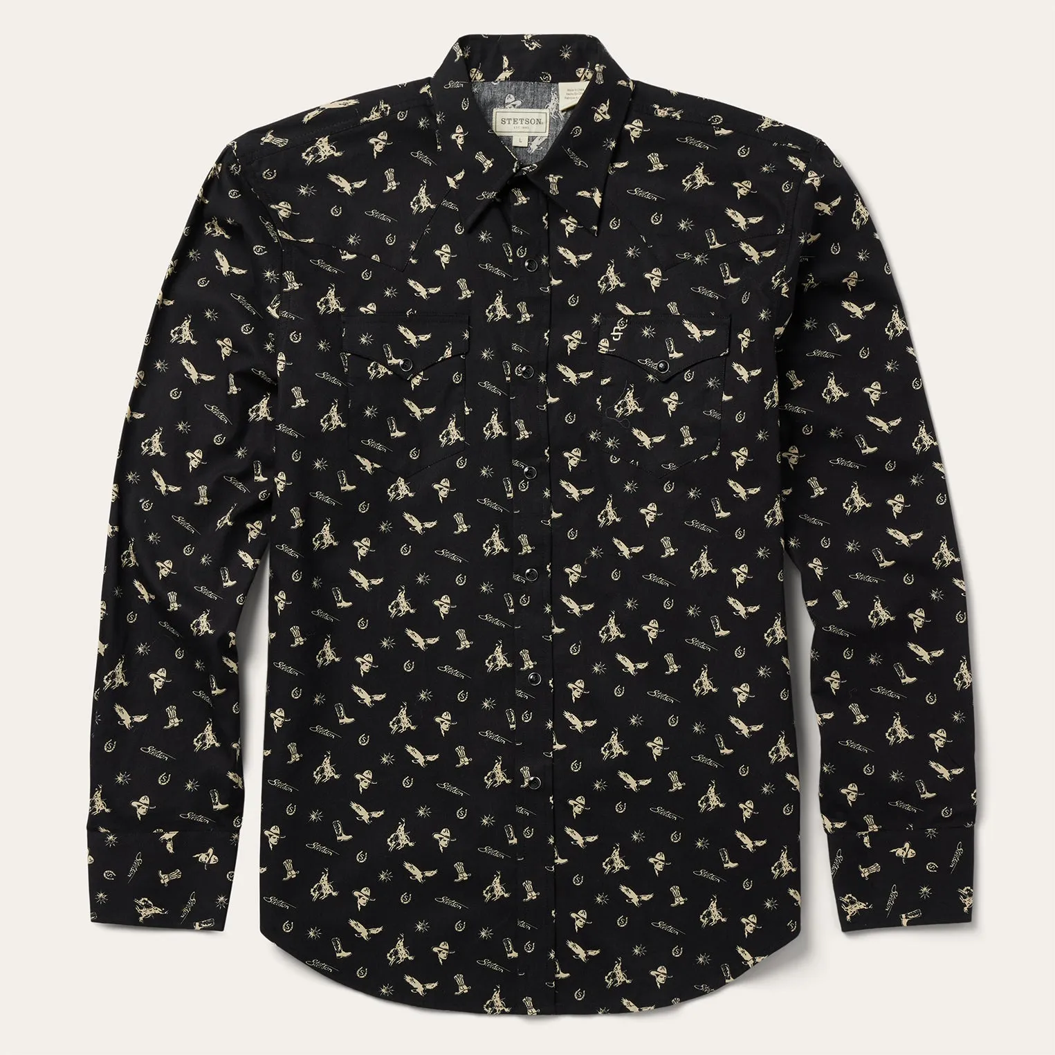 Conversation Print Western Shirt -STETSON