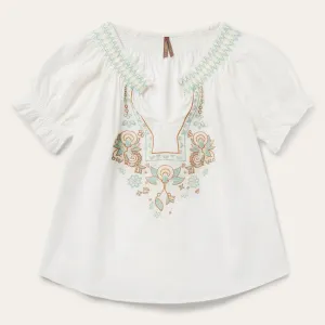 Cotton Voile Peasant Blouse -STETSON