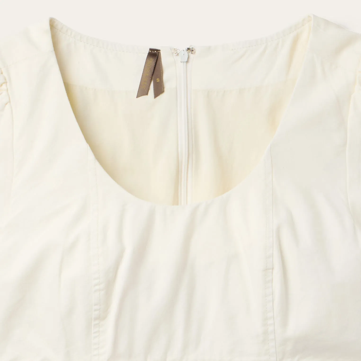 Cream Denim Tiered Dress -STETSON