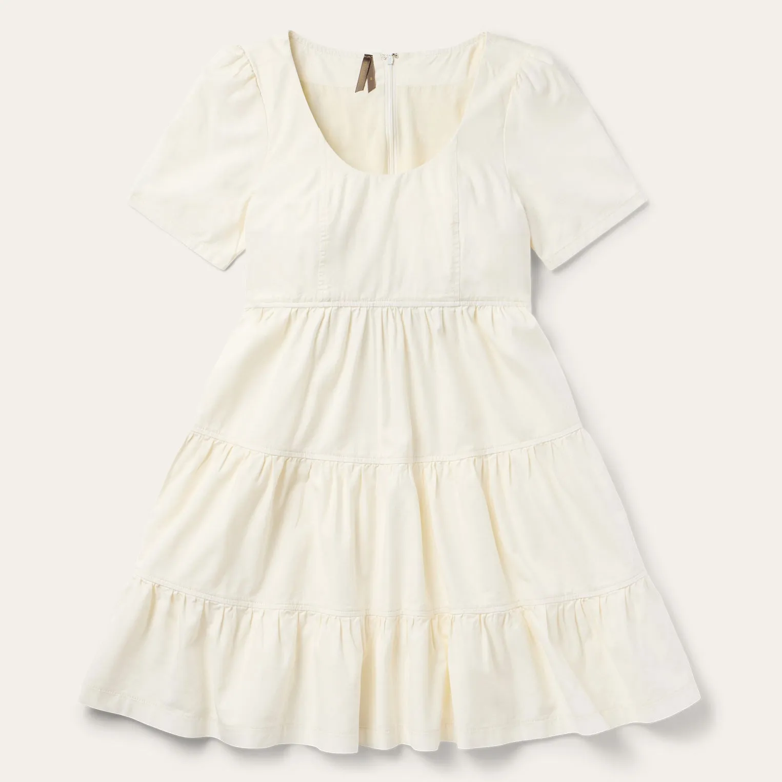 Cream Denim Tiered Dress -STETSON
