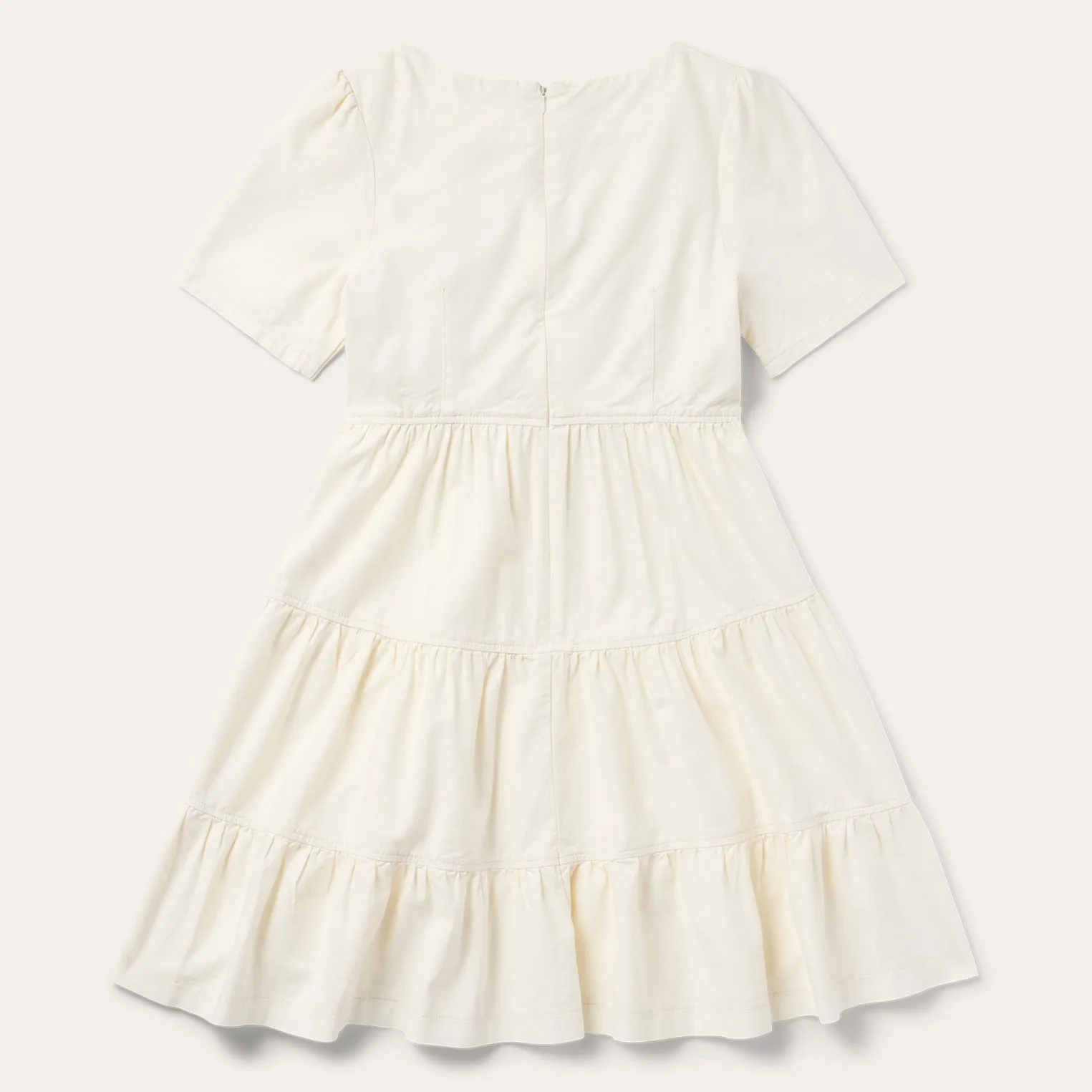 Cream Denim Tiered Dress -STETSON