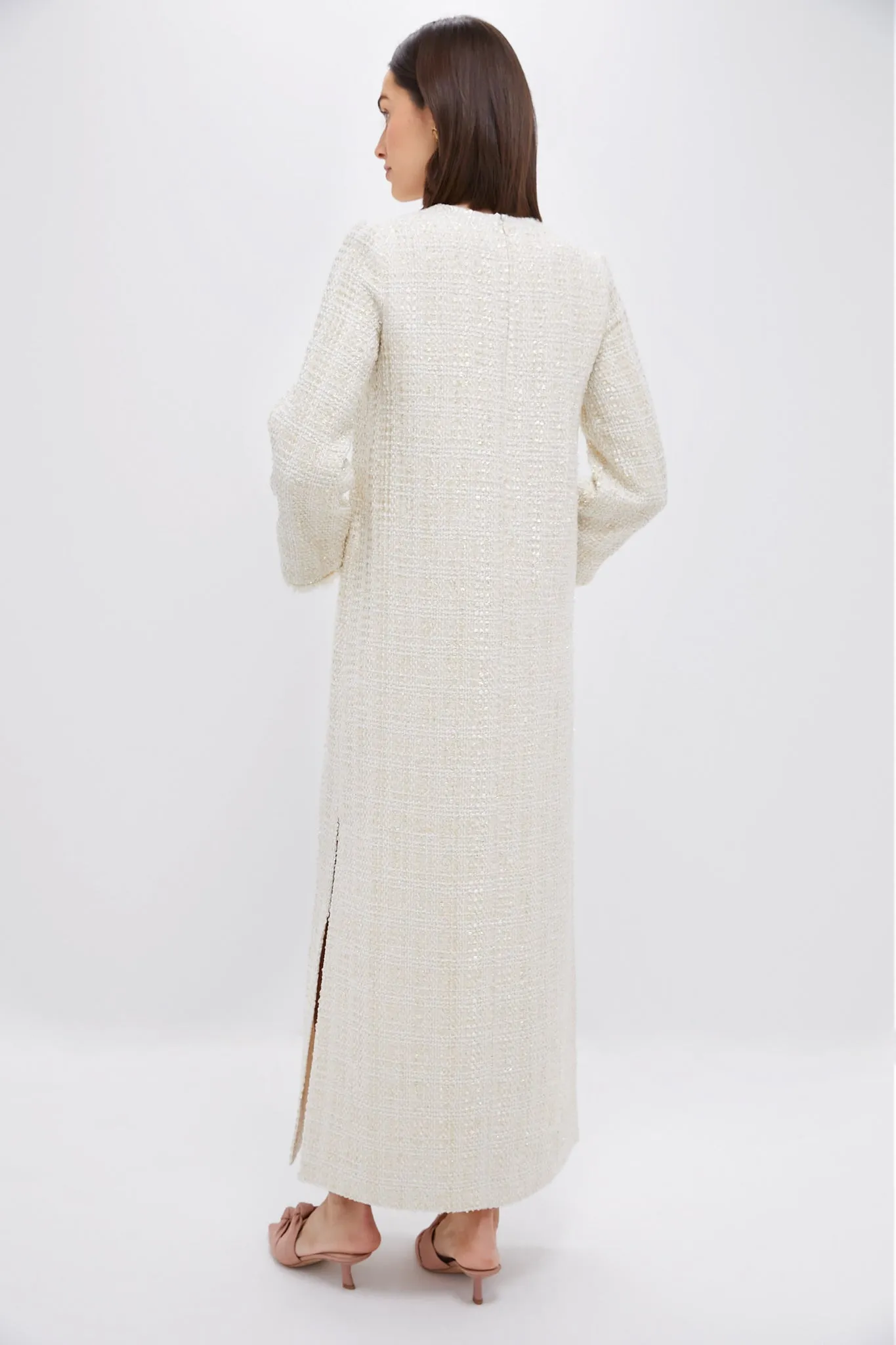Cream Eponine Tweed Dress