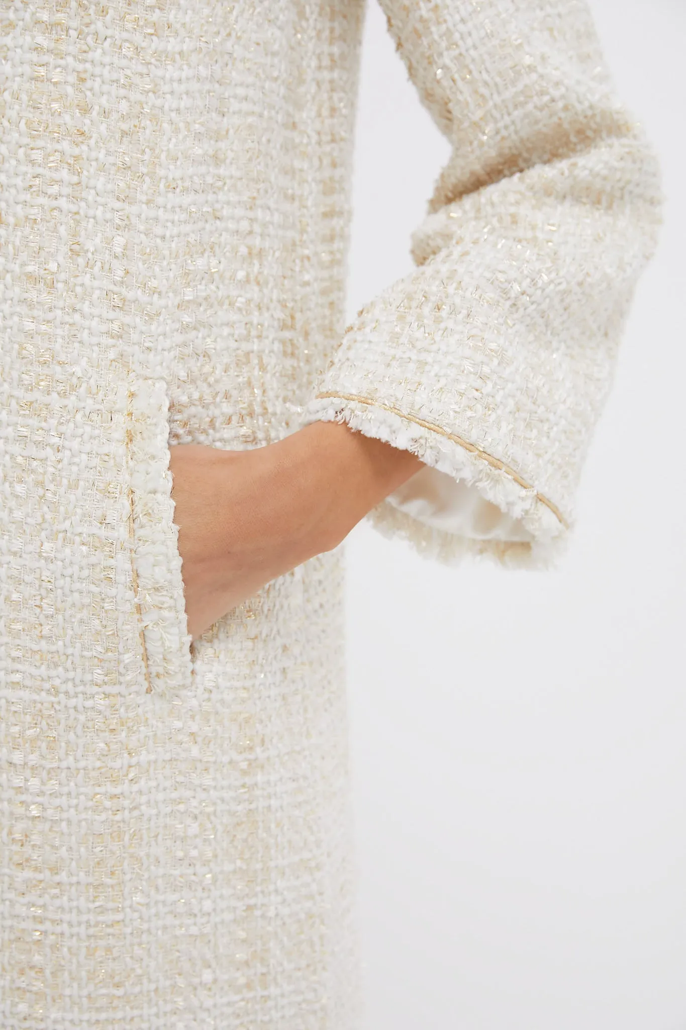 Cream Eponine Tweed Dress