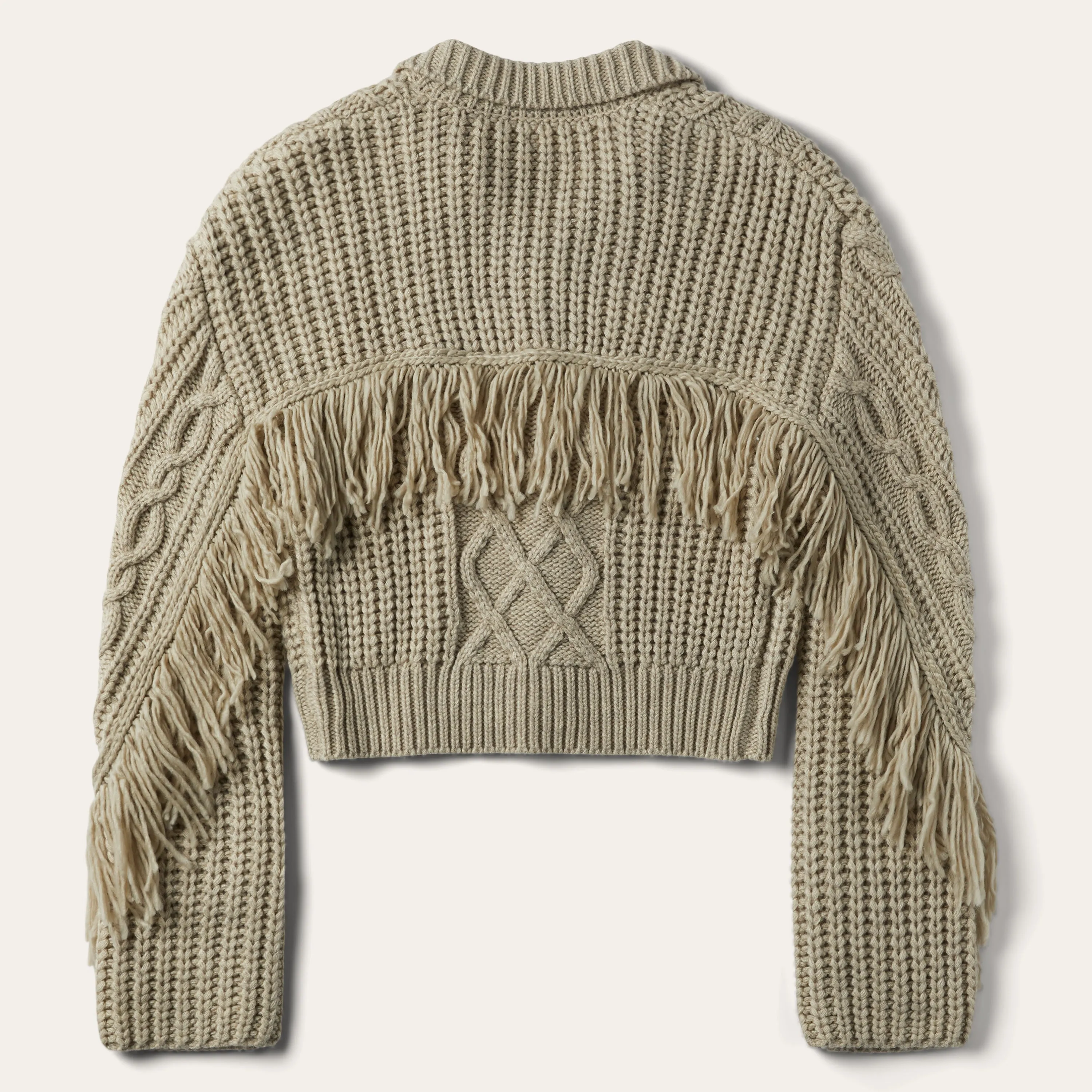 Cream Fringed Cardigan -STETSON