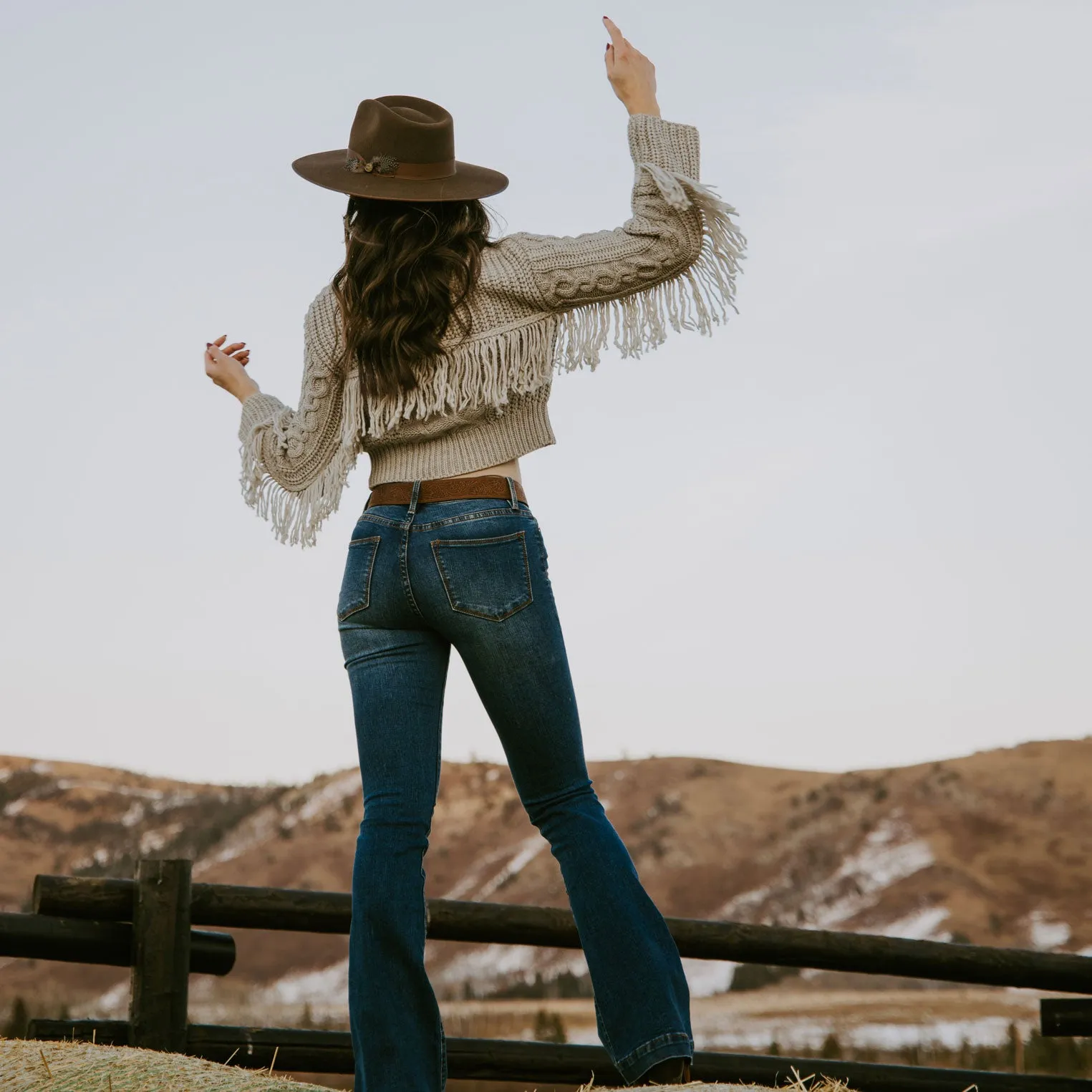 Cream Fringed Cardigan -STETSON