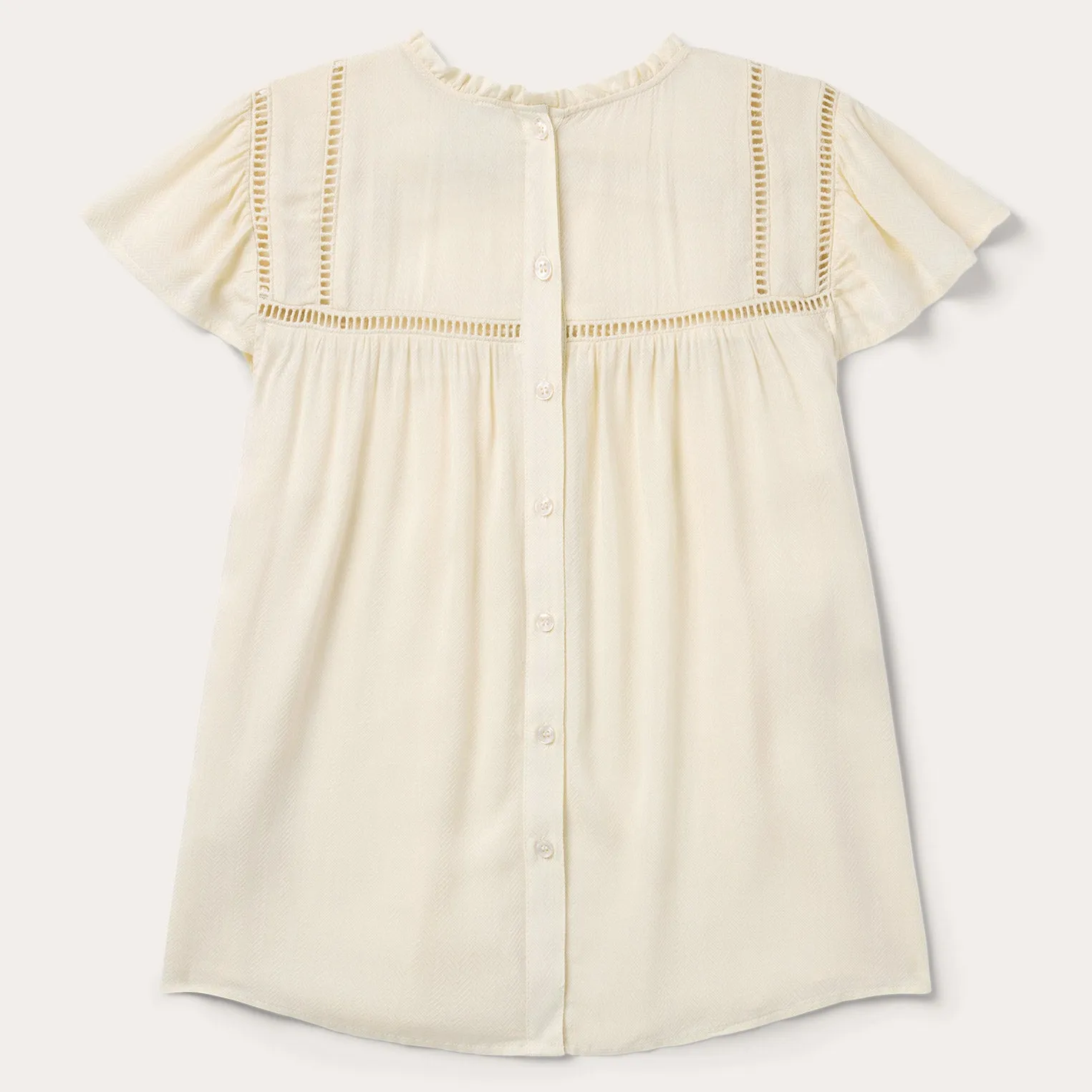 Cream Herringbone Blouse -STETSON