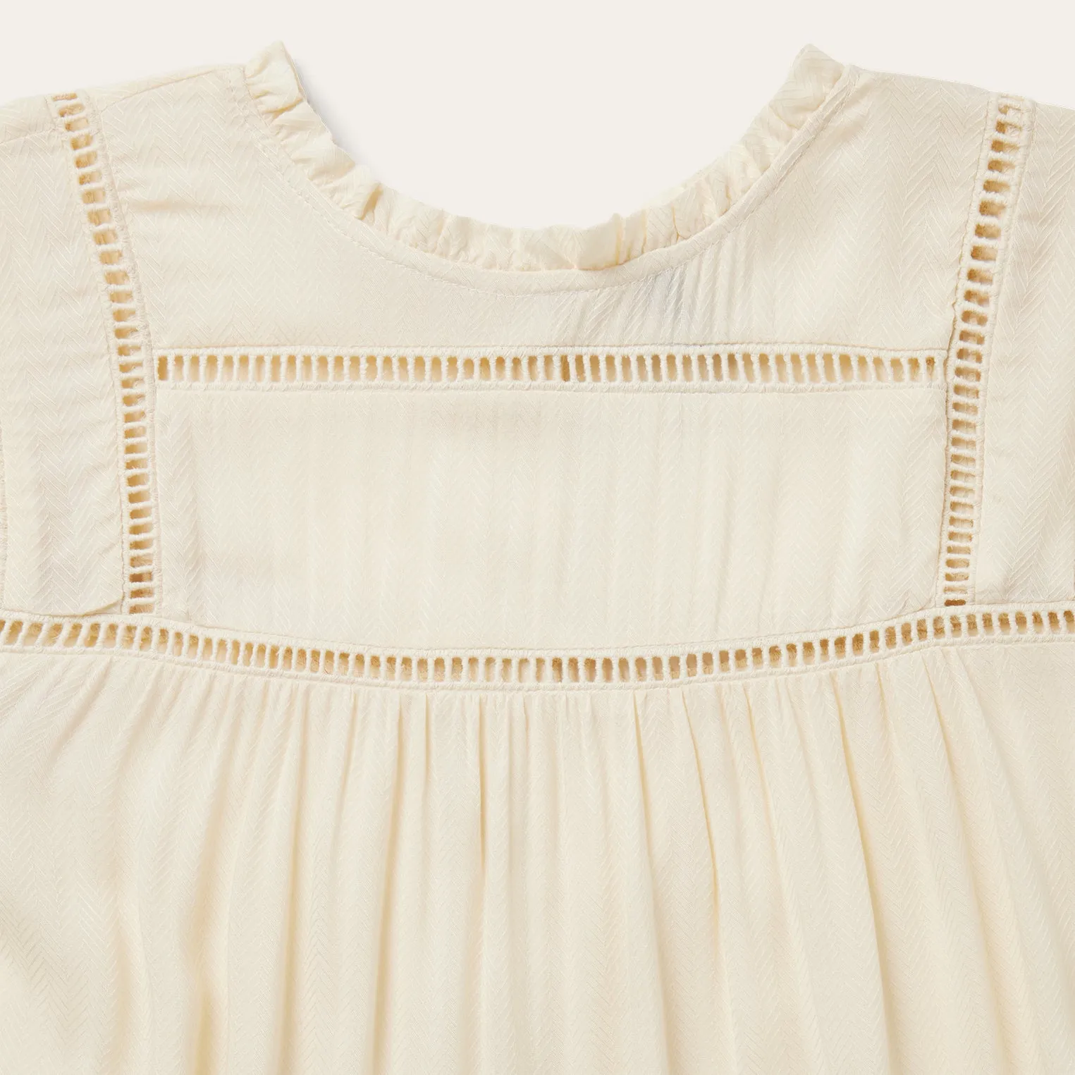 Cream Herringbone Blouse -STETSON
