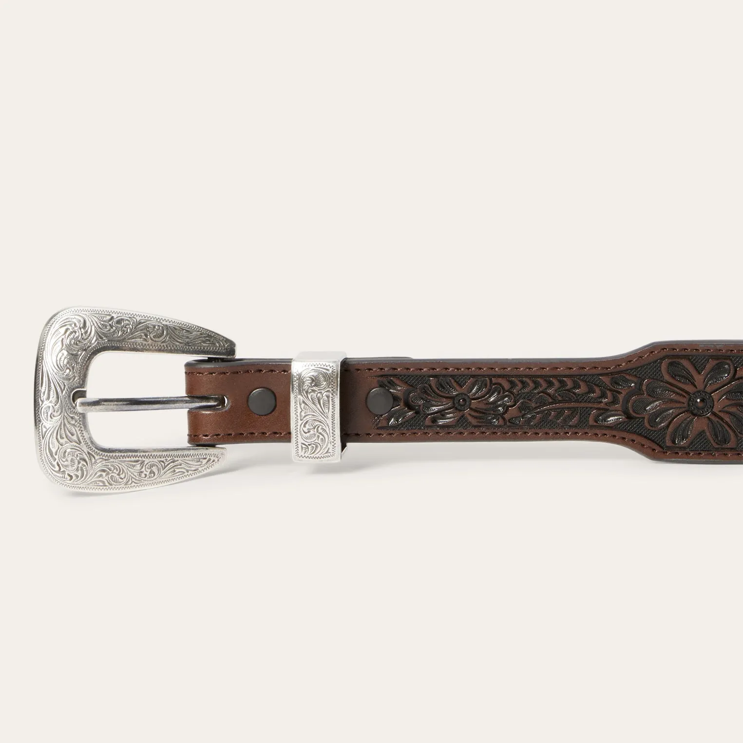 Croco Print Tooled Tapered Belt -STETSON