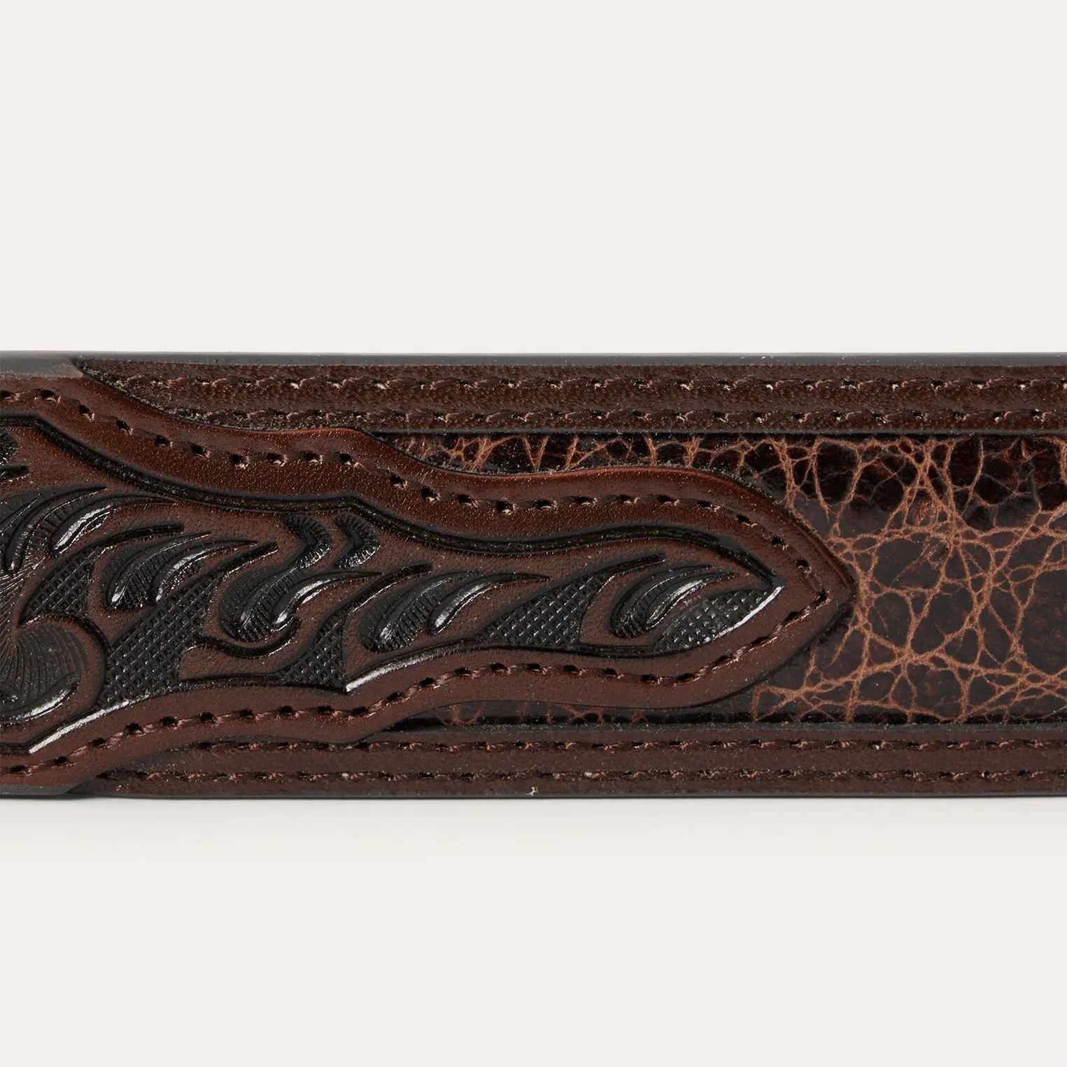 Croco Print Tooled Tapered Belt -STETSON