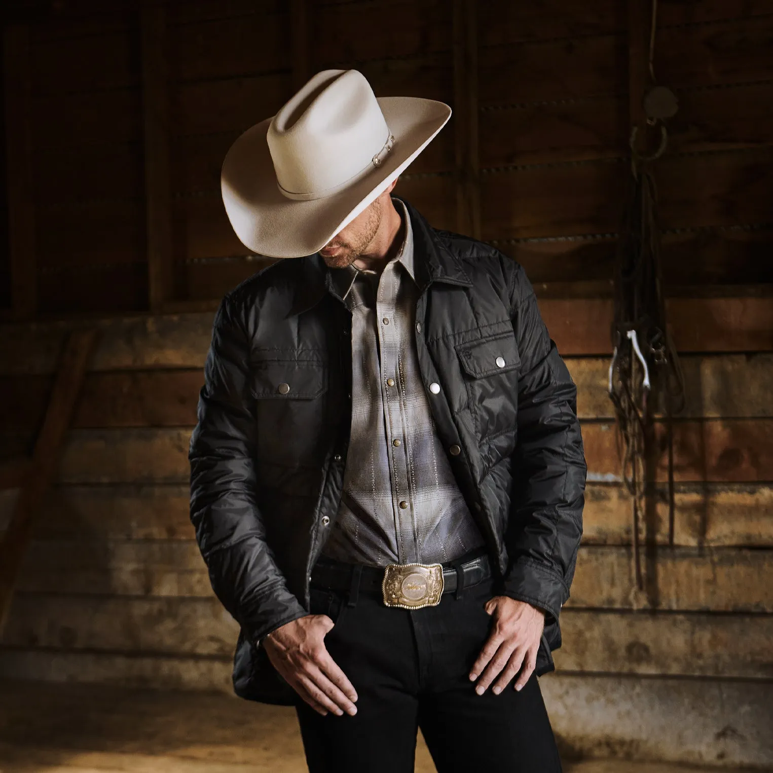 Crushable Black Parachute Jacket -STETSON