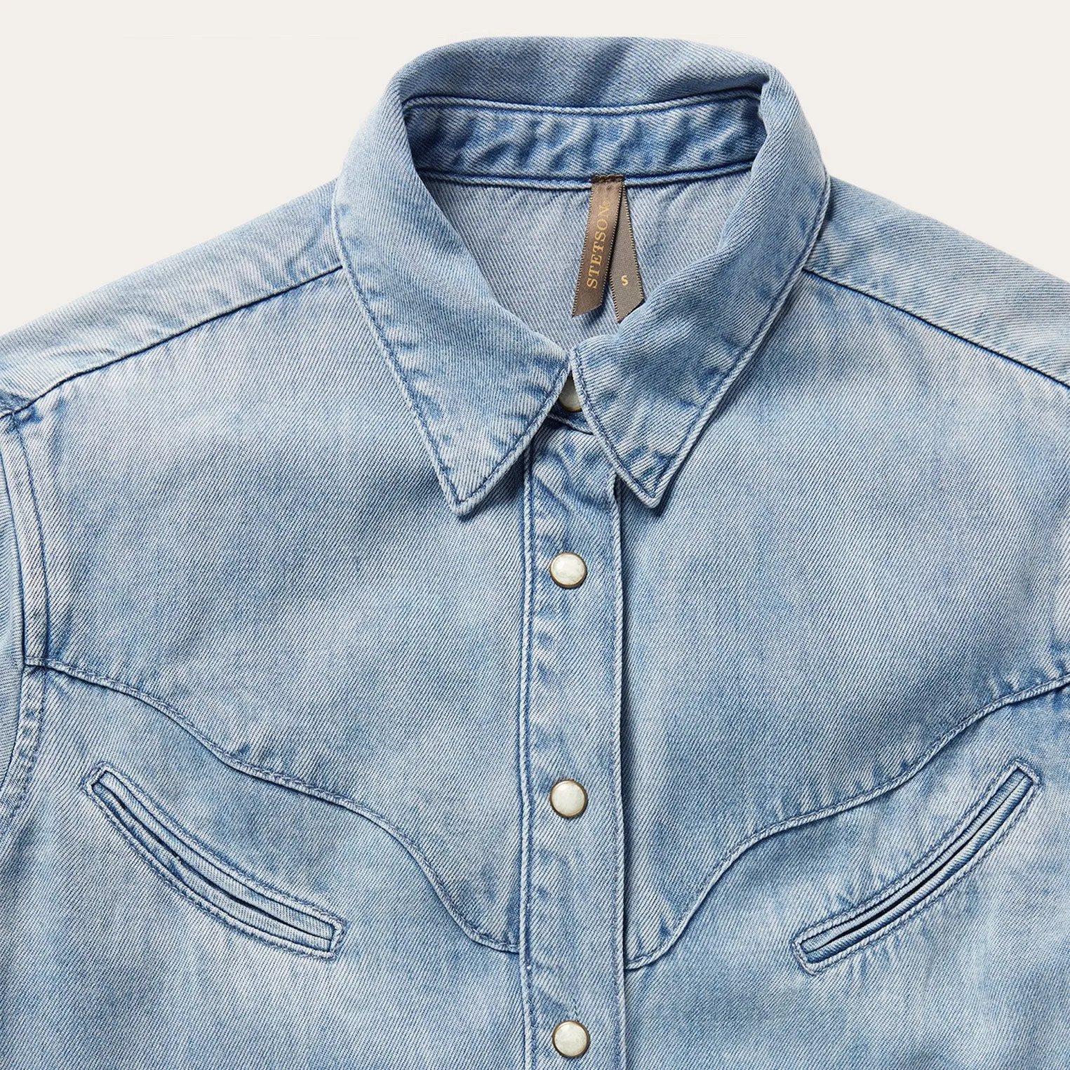 Curved Yoke Western Denim Shirt -STETSON