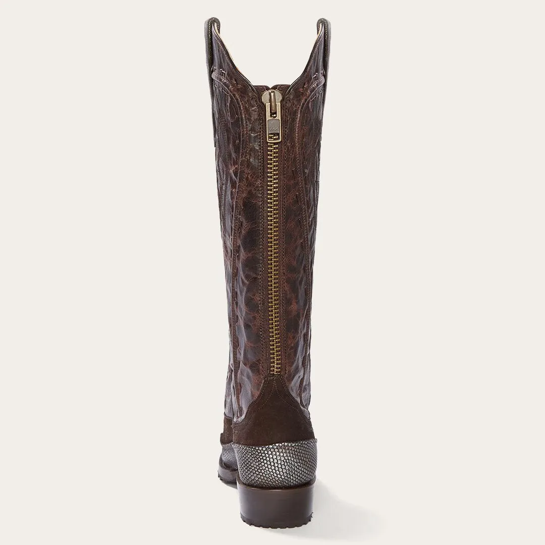 Dakota Brown Suede & Teju Cowboy Boot -STETSON