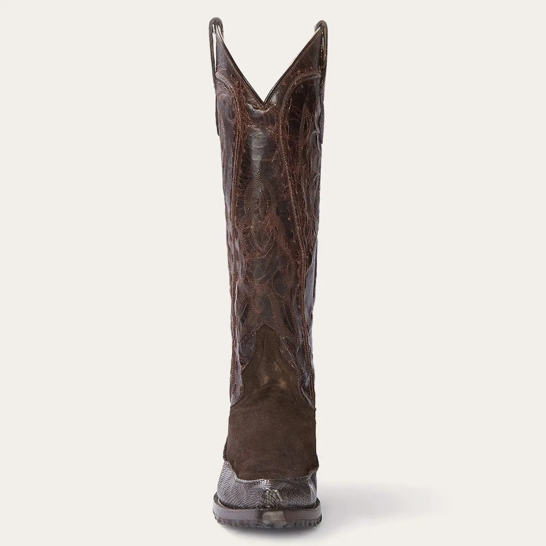 Dakota Brown Suede & Teju Cowboy Boot -STETSON
