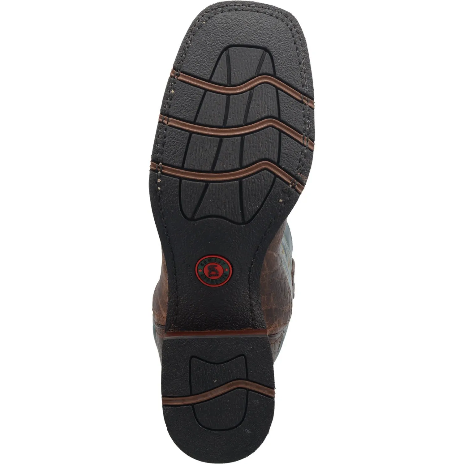 Dan Post Men's Brown and Teal Square Toe Boot