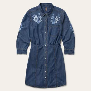 Dark Blue Denim Shirt Dress -STETSON