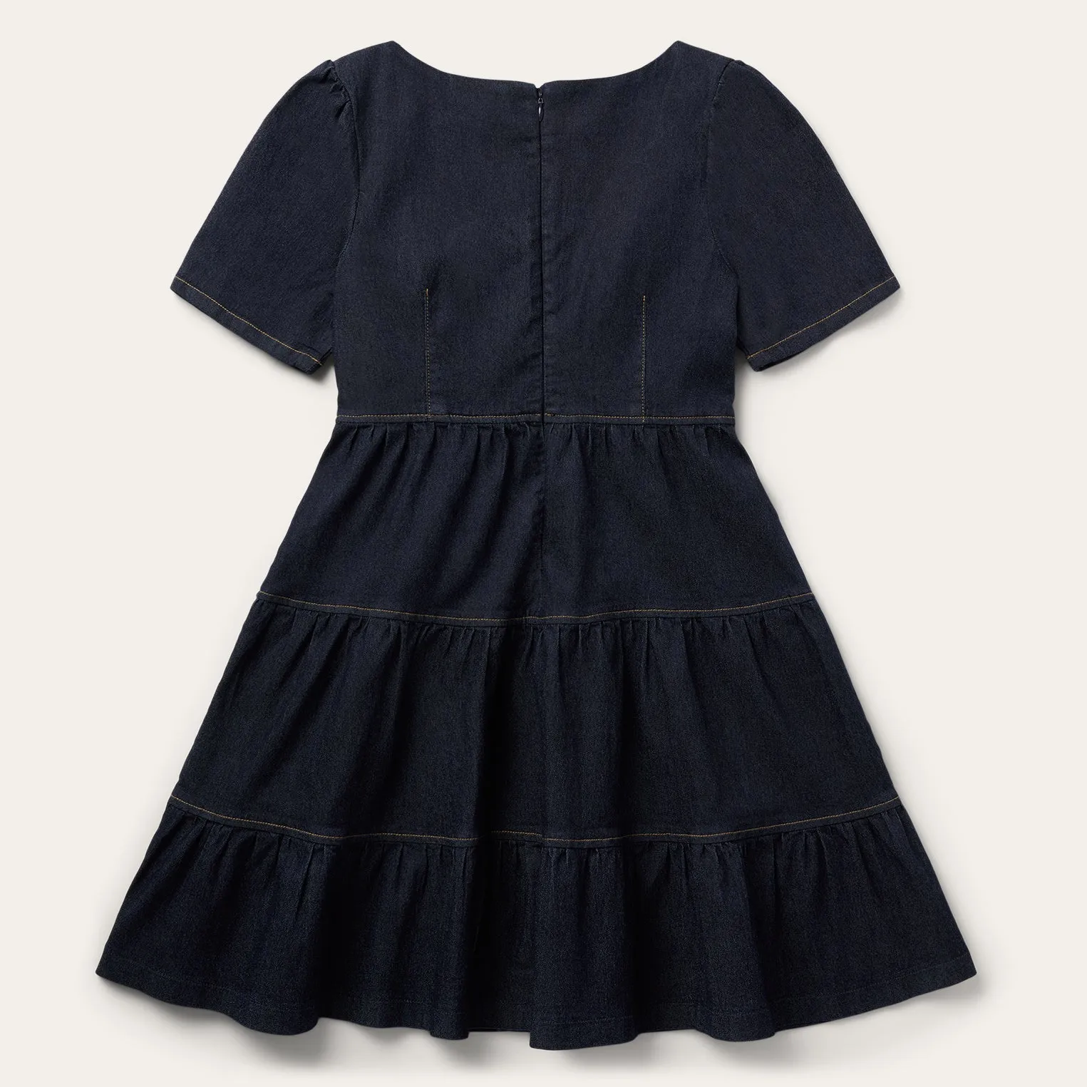 Dark Denim Dress With Contrast Top Stitching -STETSON