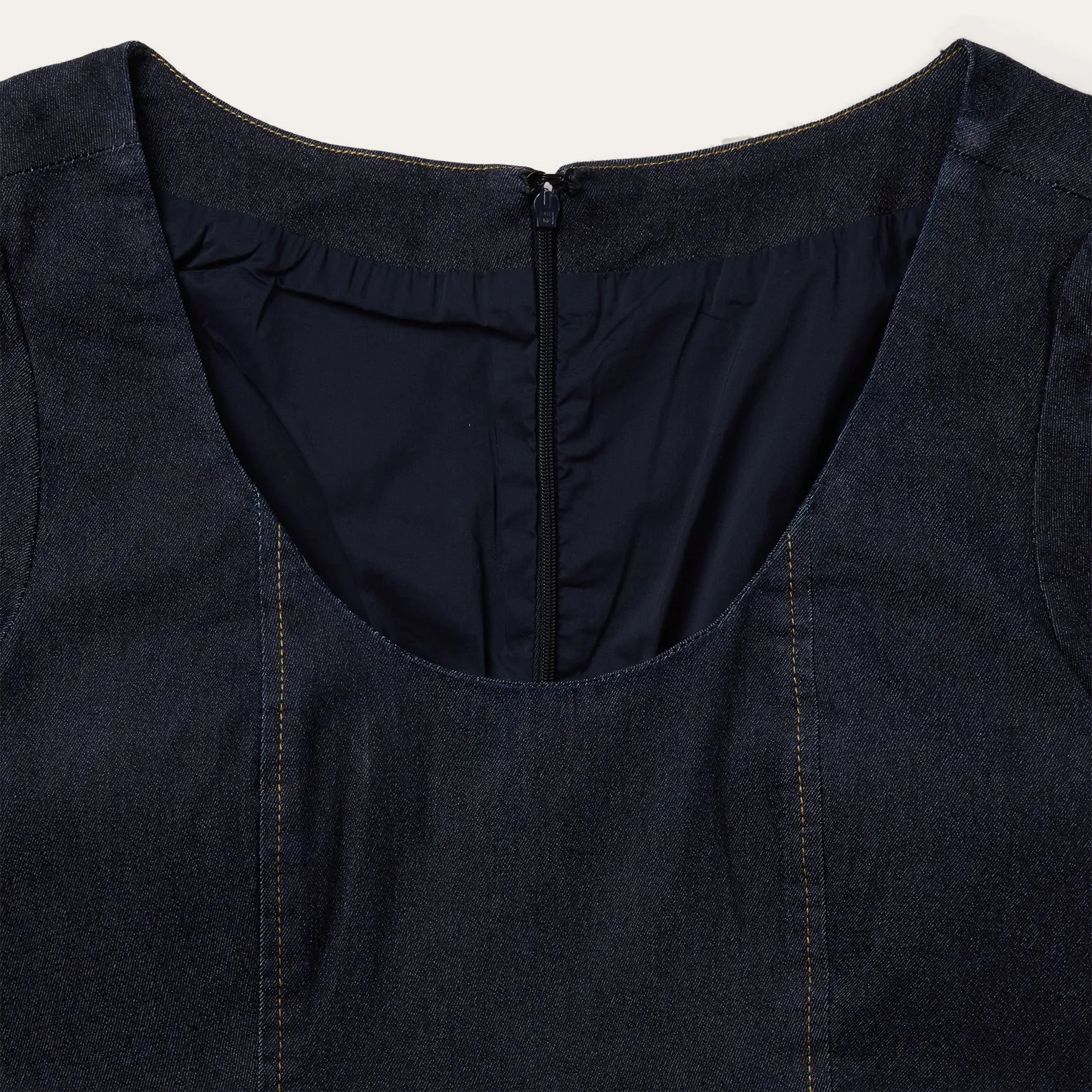 Dark Denim Dress With Contrast Top Stitching -STETSON