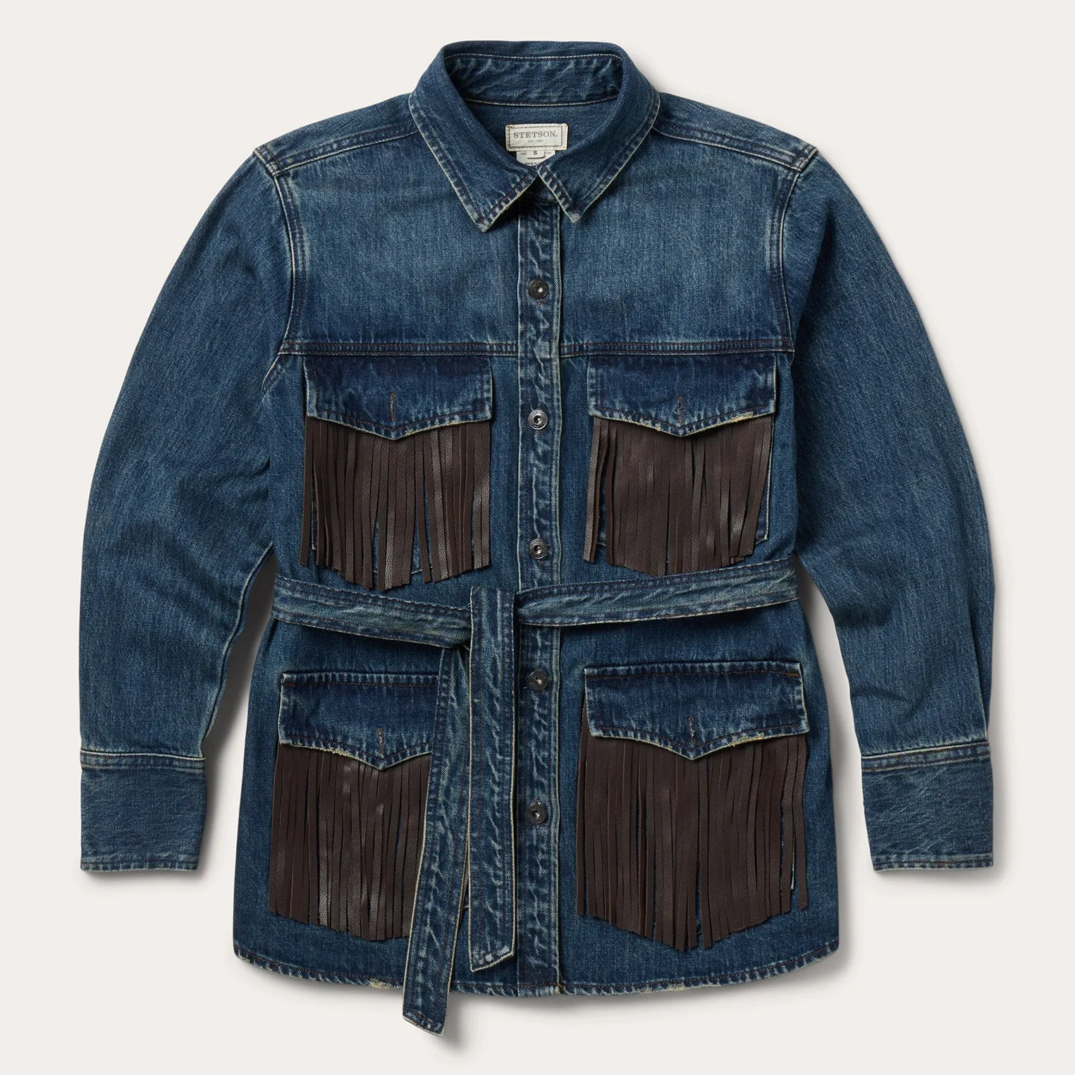 Dark Denim Fringe Jacket -STETSON