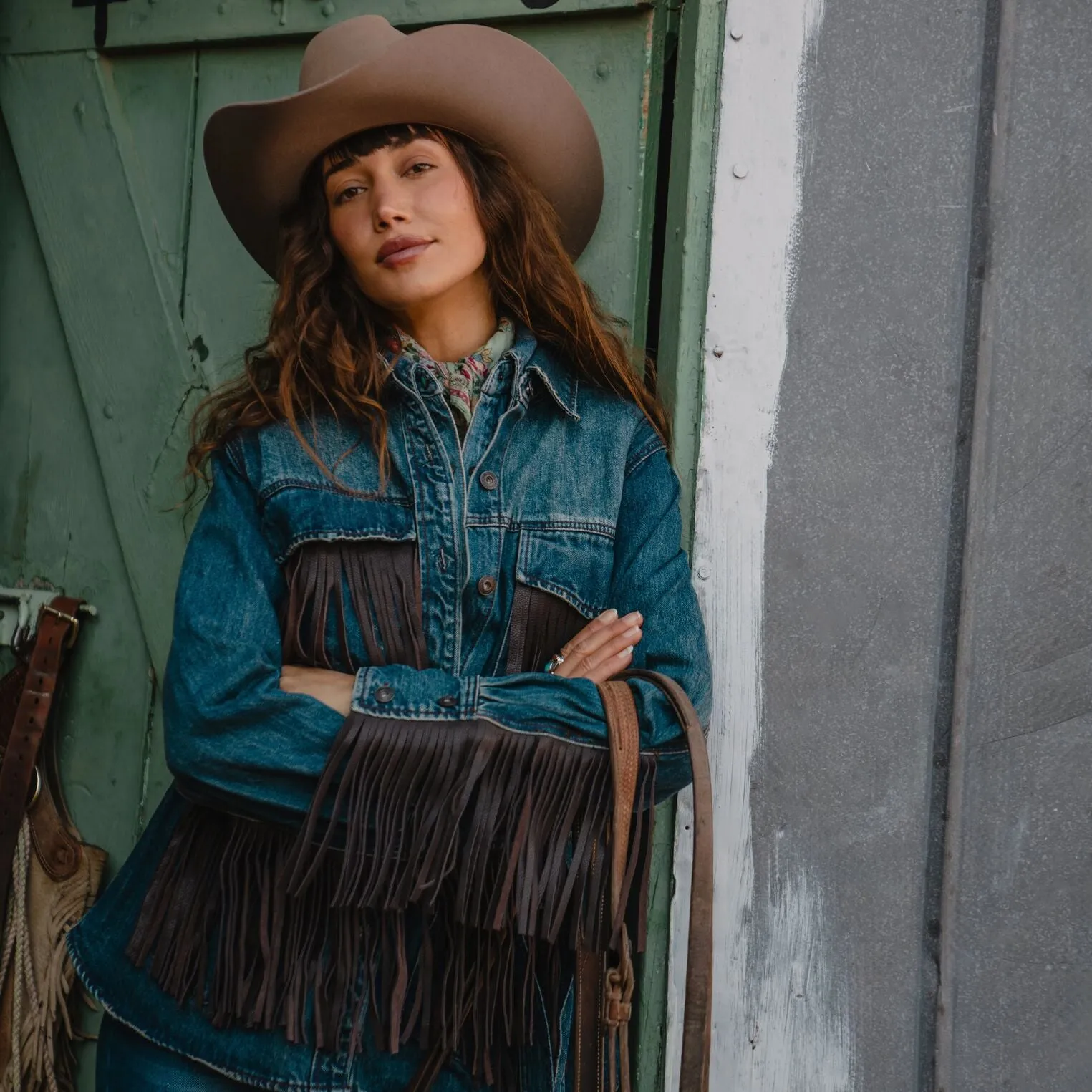 Dark Denim Fringe Jacket -STETSON
