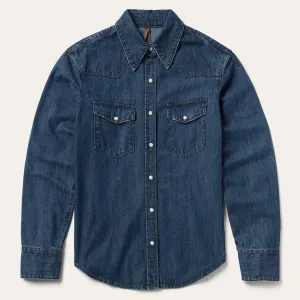 Dark Denim Snap Western Shirt -STETSON