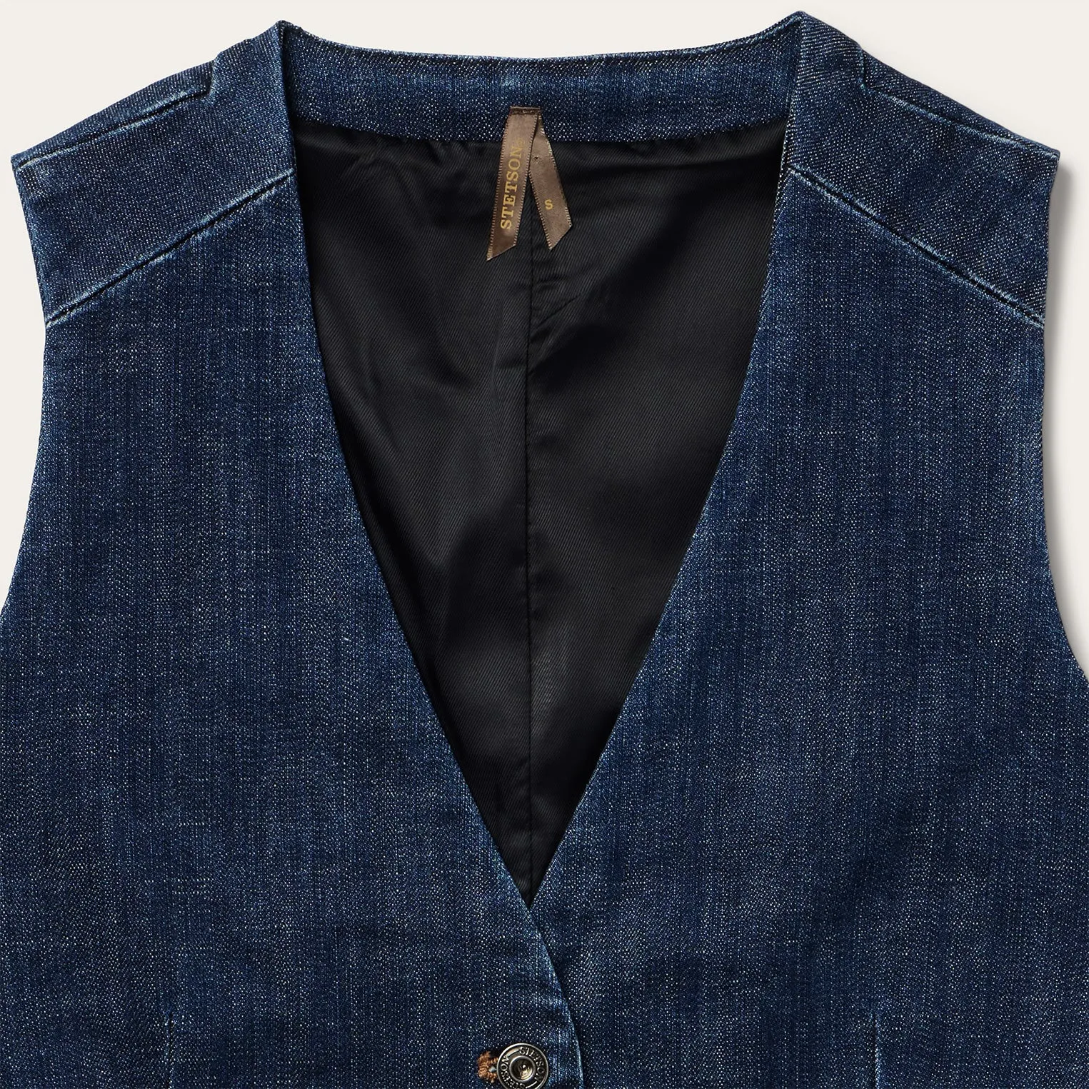 Dark Wash Stretch Denim Vest -STETSON