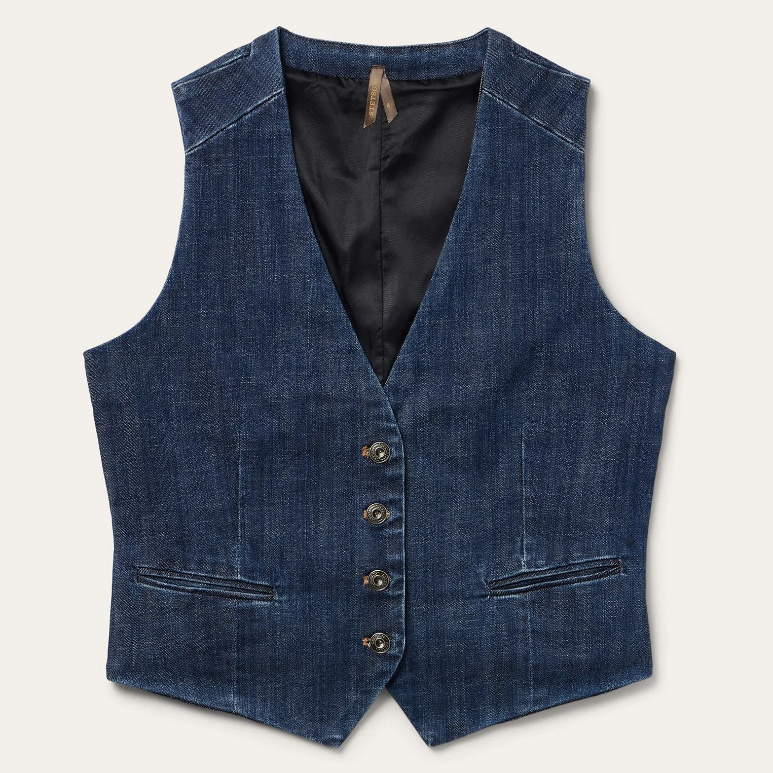 Dark Wash Stretch Denim Vest -STETSON