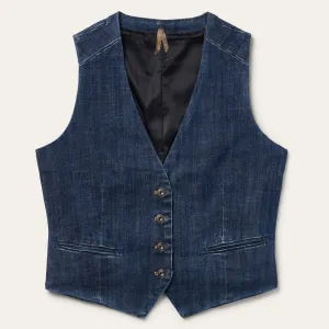 Dark Wash Stretch Denim Vest -STETSON