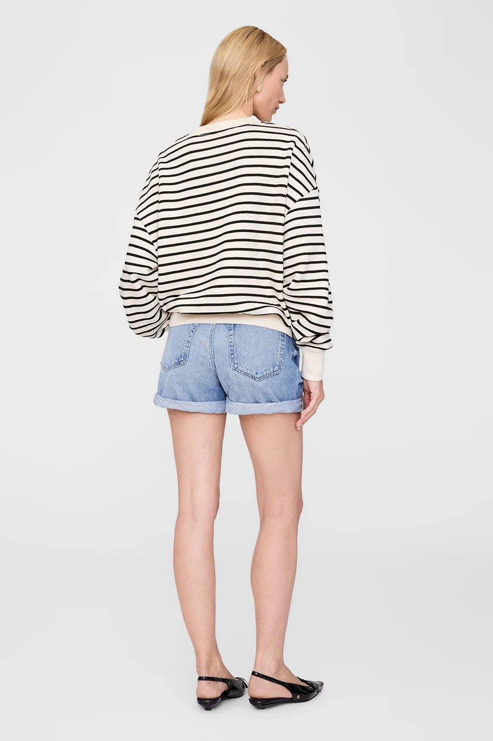 Dean Sweatshirt - Black Stripe French Terry -ANINE BING