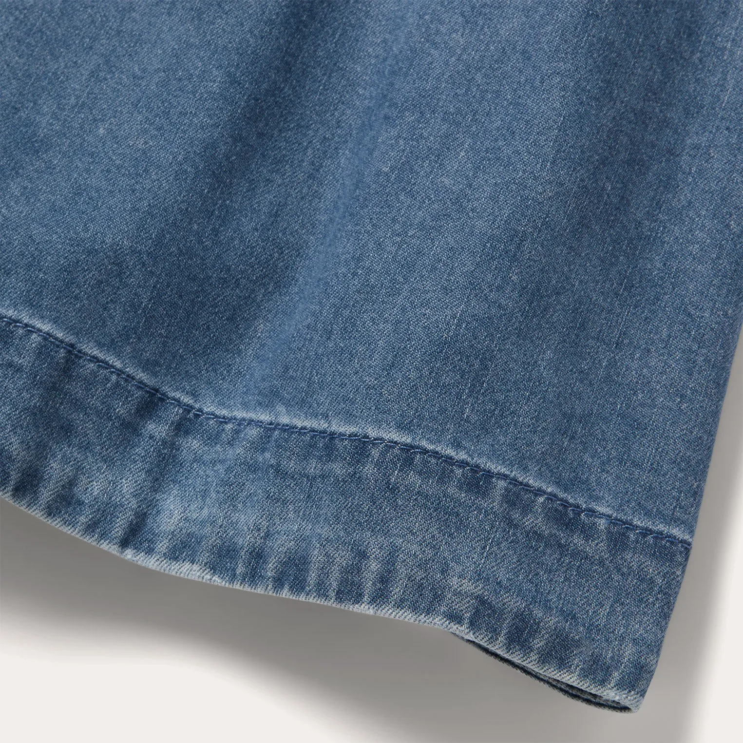 Denim Button Front Shirt Dress -STETSON