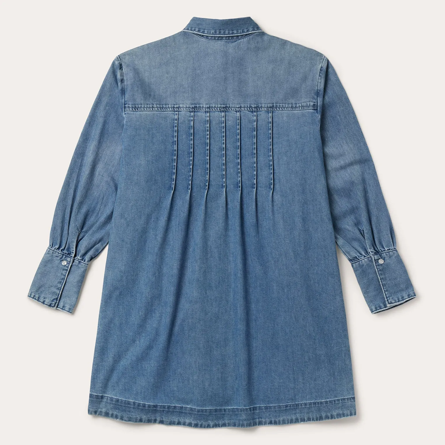 Denim Button Front Shirt Dress -STETSON