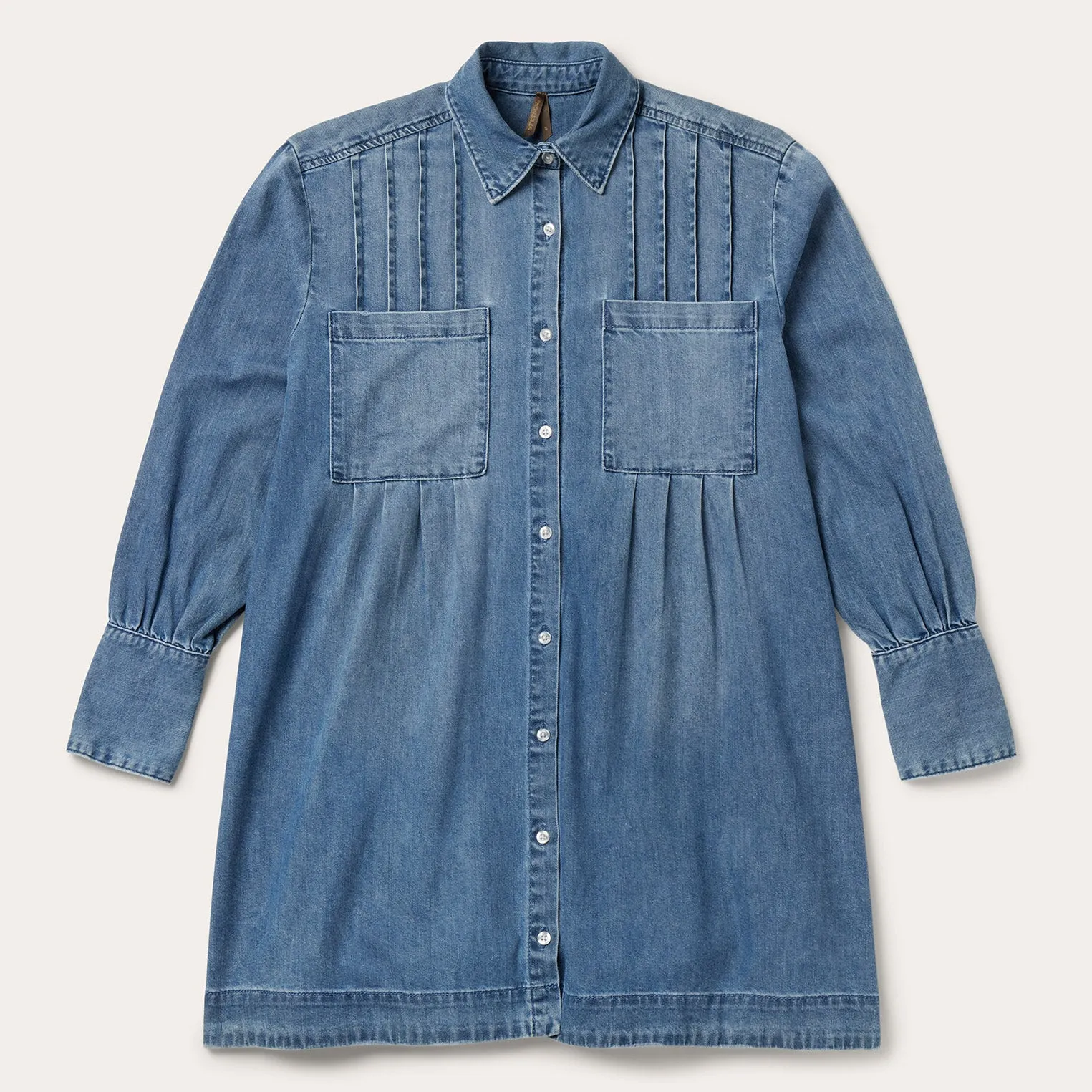 Denim Button Front Shirt Dress -STETSON