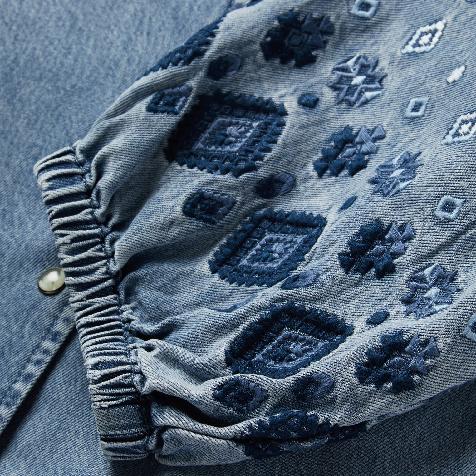 Denim Snap Front Blouse -STETSON