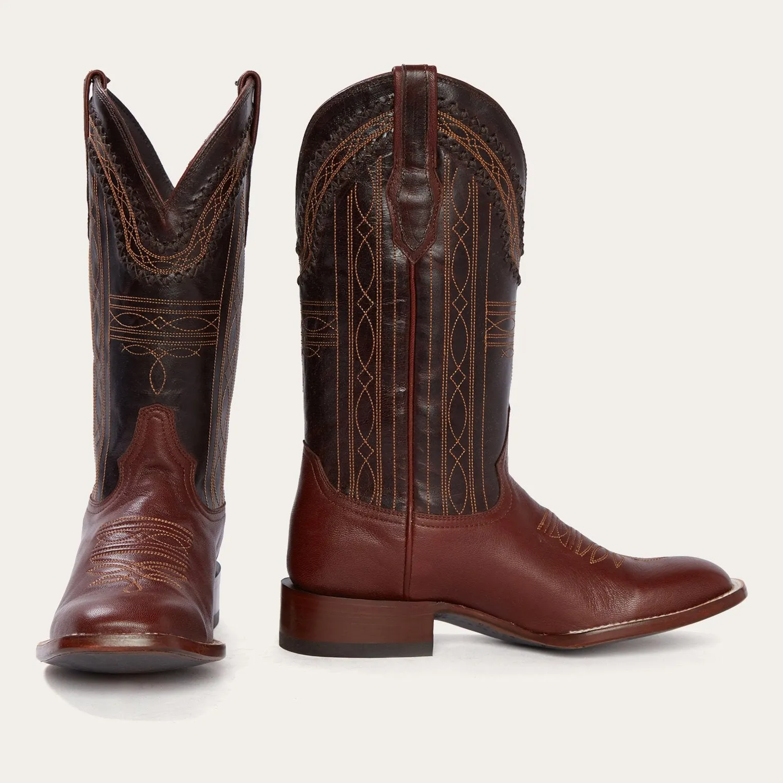 Denver Brown Goat Hand Stitched Cowboy Boot -STETSON