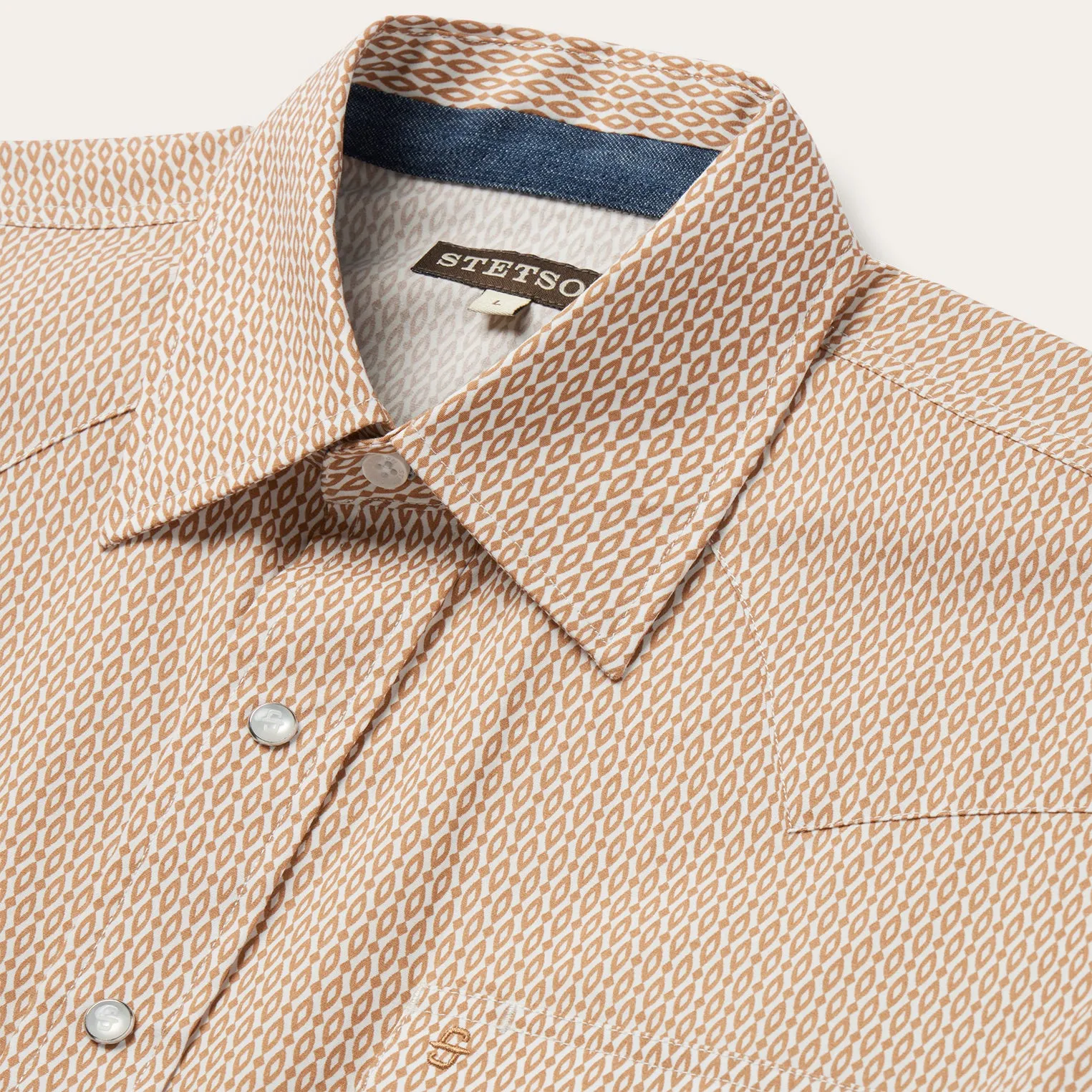 Diamond Print Western Shirt -STETSON