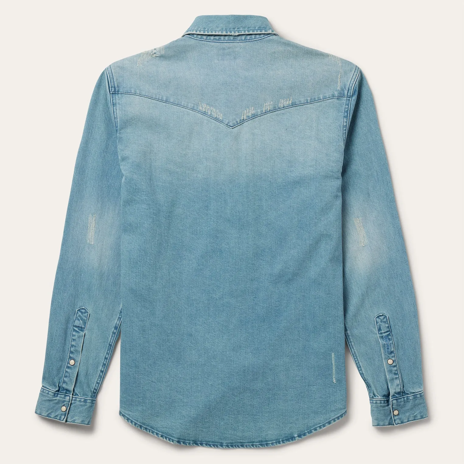 Distressed Denim Western Shirt -STETSON