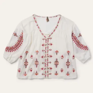 Dobby Peasant Blouse -STETSON